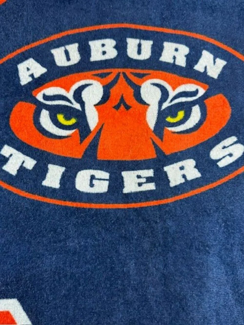 Vintage 2pc Auburn University Auburn Tigers Beach Bath Towel + Jersey Koozie Set